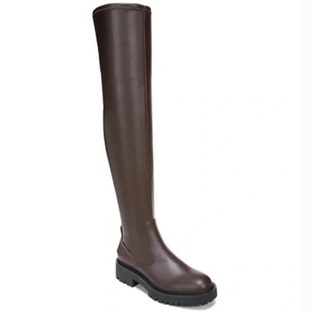 Sarto Studio Fera Brown Faux Leather Over The Knee Boots Size 6.5